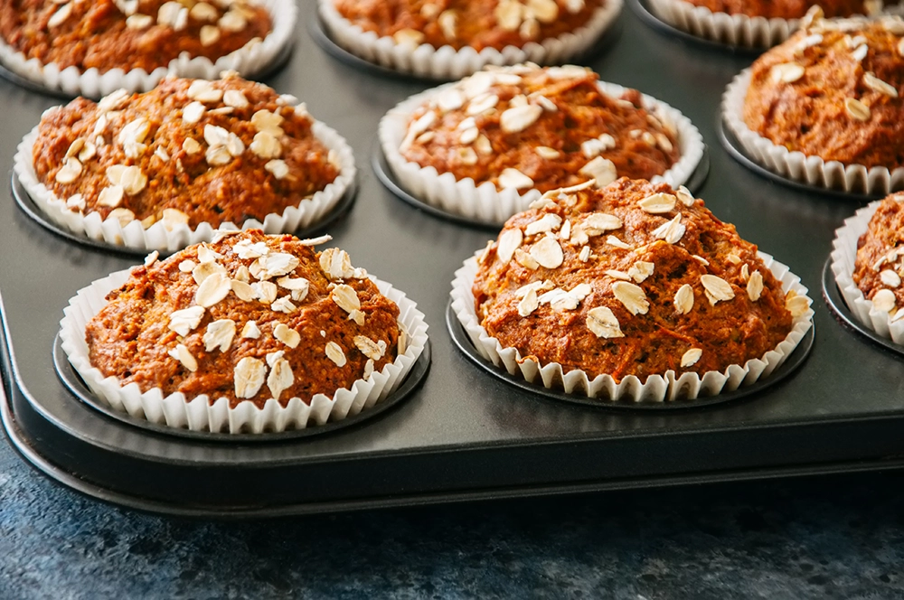 Healthy muffins, carrot apple muffins, fruit and nut muffins, breakfast muffins, wholesome muffins