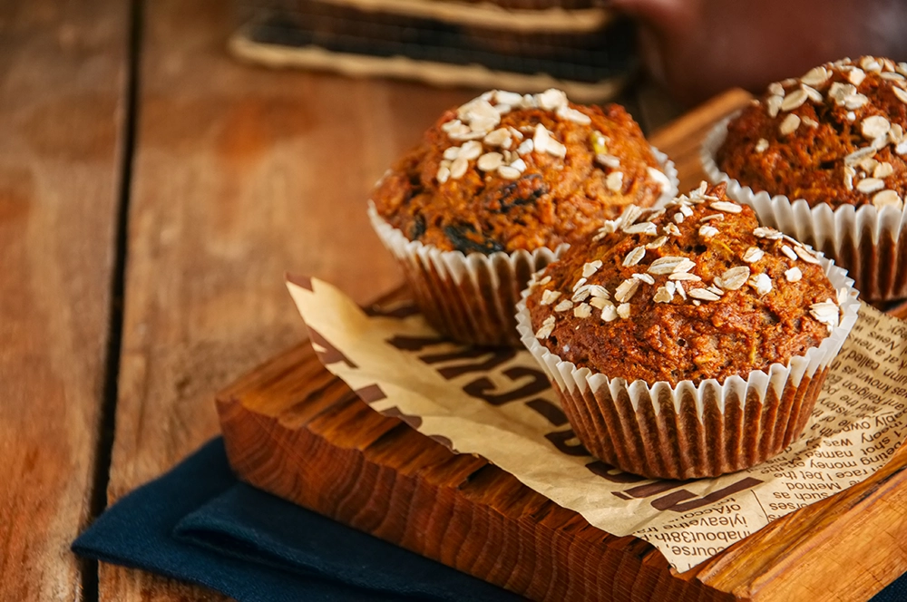 Healthy muffins, carrot apple muffins, fruit and nut muffins, breakfast muffins, wholesome muffins

