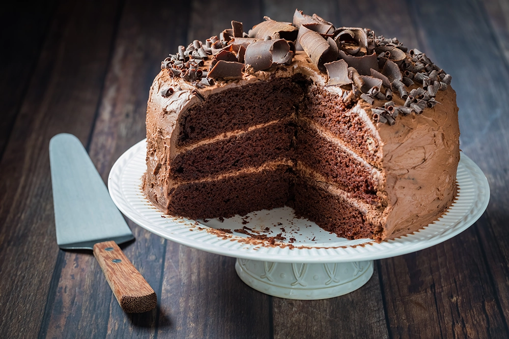 Chocolate layer cake, decadent chocolate cake, chocolate ganache cake