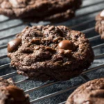 chocolate cookies recipe, double chocolate cookies, chewy chocolate cookies