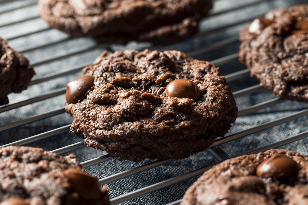 chocolate cookies recipe, double chocolate cookies, chewy chocolate cookies