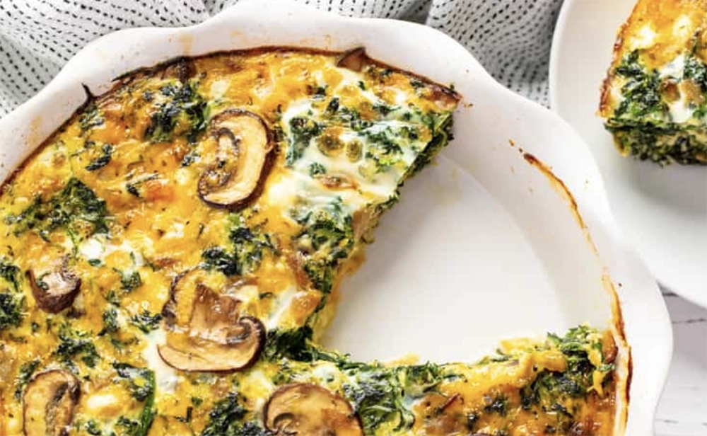 Mushroom and Spinach Quiche, vegetable quiche, spinach quiche, savory pie