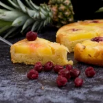 Tropical cake, pineapple cake, caramelized fruit cake